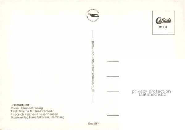 Liederkarte Friesenlied Möwen – Bild 2