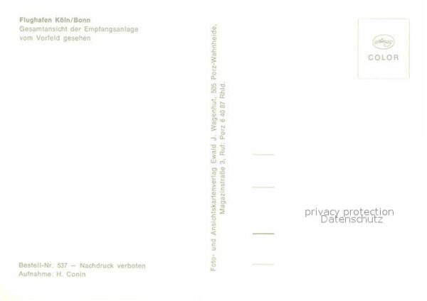 Flughafen Airport Aeroporto Köln Bonn Empfangsanlage – Bild 2
