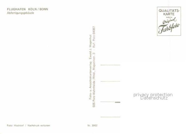 Flughafen Airport Aeroporto Köln Bonn Abfertigungsgebäude – Bild 2