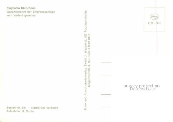 Flughafen Airport Aeroporto Köln Bonn Empfangsanlage – Bild 2