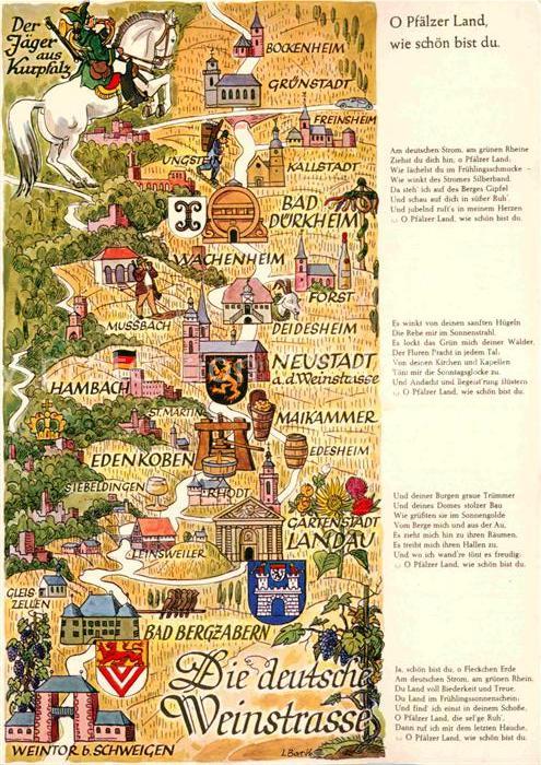 Liederkarte O Pfälzer Land wie schön bist du Bad Be