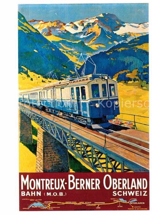 Eisenbahn Affiche pour les Chemins de Fer Montreu