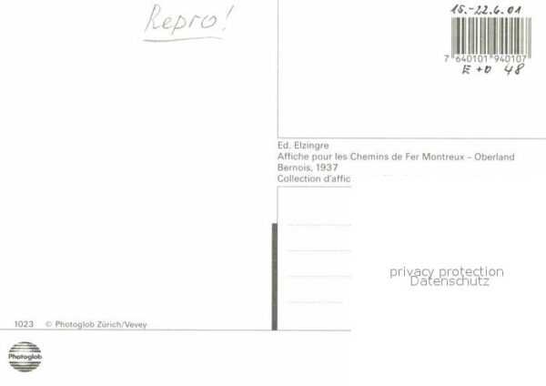 Eisenbahn Affiche pour les Chemins de Fer Montreu – Bild 2