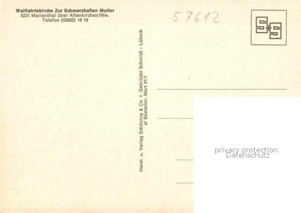 Gedicht auf AK Marienthal Westerwald Dr. Johannes Simo – Bild 2