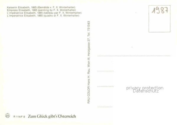 Adel Oesterreich Kaiserin Elisabeth Gemälde von F. X. Wi – Bild 2