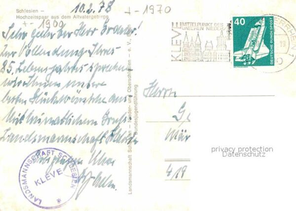 Trachten Schlesien Hochzeitspaar Altvatergebirge – Bild 2
