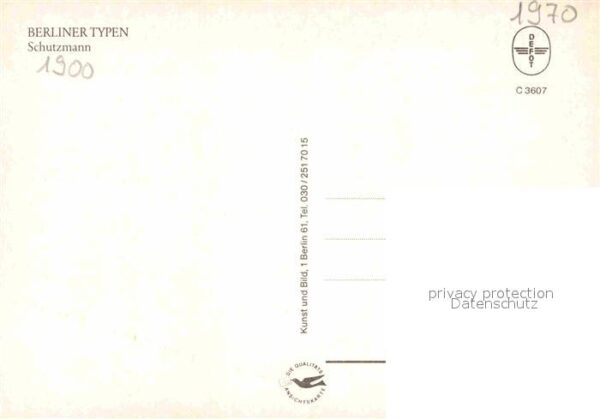 Kuenstlerkarte F. Bersch Typen Berlin 1900 Schutzmann – Bild 2