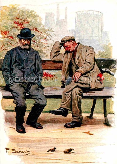 Kuenstlerkarte F. Bersch Typen Berlin 1900 Clochards