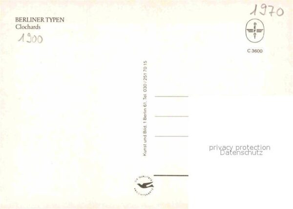 Kuenstlerkarte F. Bersch Typen Berlin 1900 Clochards – Bild 2