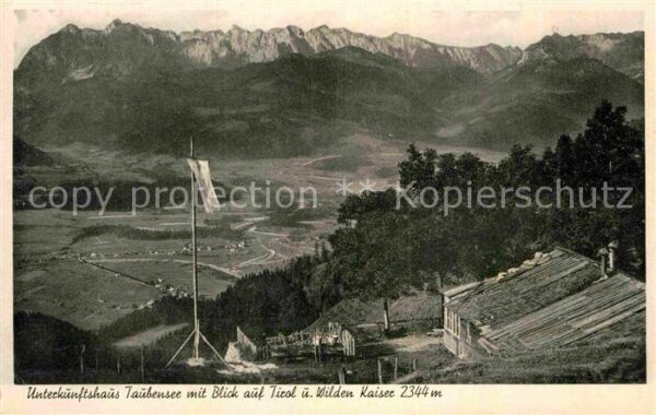 Koessen Tirol Unterkunftshaus Taubensee Blick auf Tir