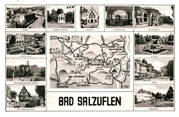 Bad Salzuflen Teilansichten Kurort Landkarte