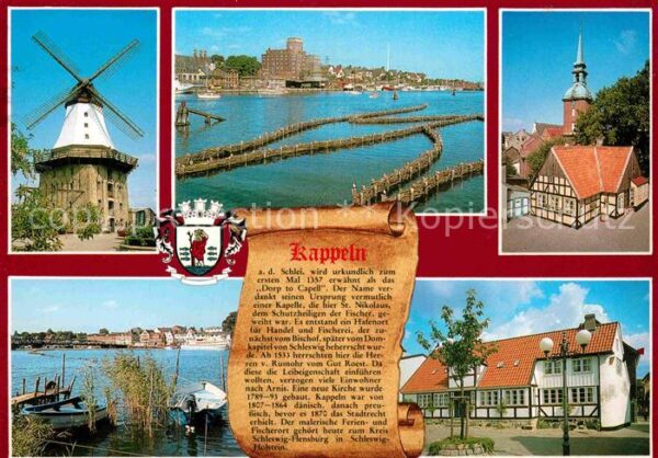 Kappeln Schlei Windmühle Partie an der Schlei Kirche G