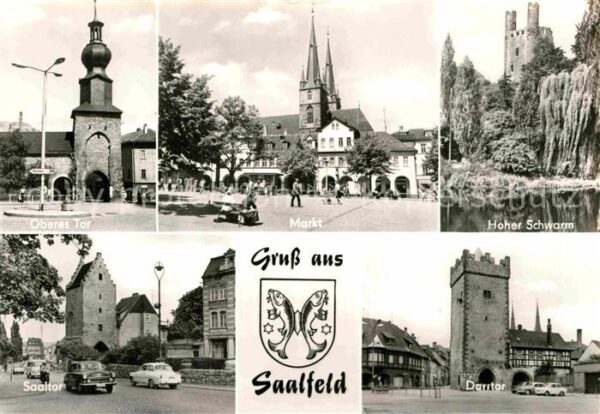 Saalfeld Saale Oberes Tor Markt Kirche Hoher Schwarm B