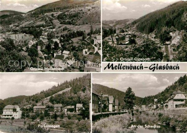 Mellenbach-Glasbach Panorama Parkanlagen Partie an der Schw