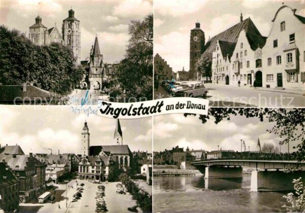 Ingolstadt Donau Kirche Strassenpartie Marktplatz Brücke