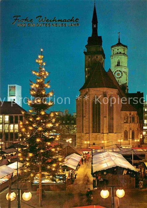 Stuttgart Weihnachtsmarkt Stiftskirche Rathaus