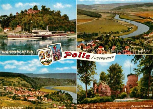 Polle Weserdampfer Burg Gesamtansicht Freilic