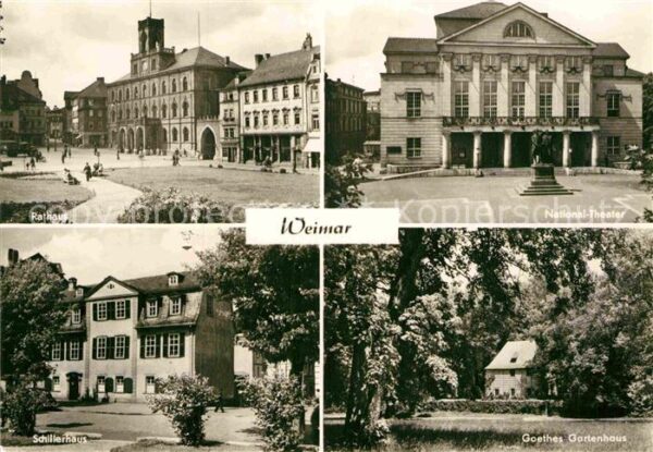 Weimar Thueringen Rathaus Nationaltheater Denkmal Goethes