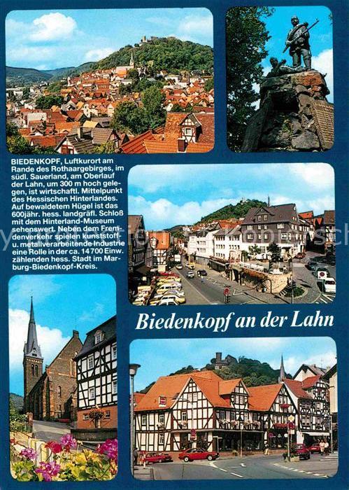 Biedenkopf Teilansicht mit Schloss Denkmal Ehrenma