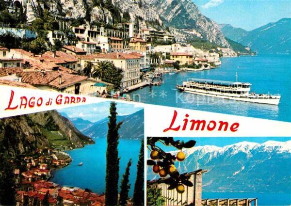 Limone sul Garda Panorama Küste Fähre Alpen