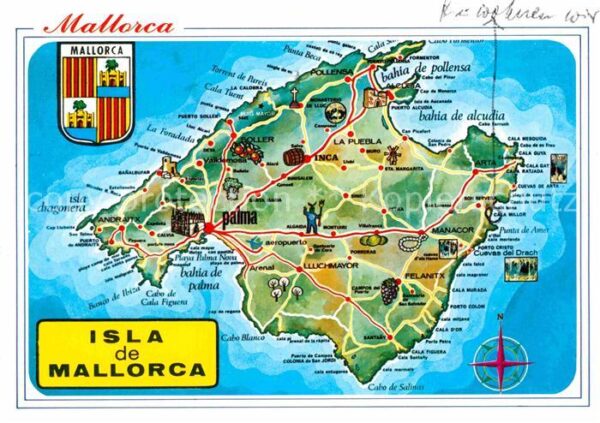 Mallorca Carta de la isla Landkarte