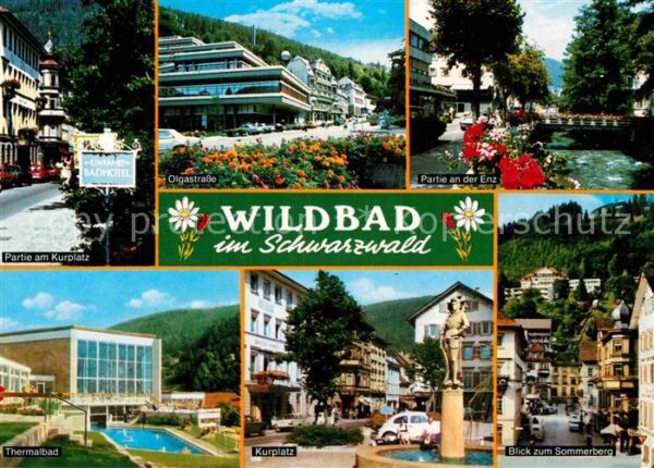 Bad Wildbad Kurplatz Olgastrasse Enz Thermalbad Som