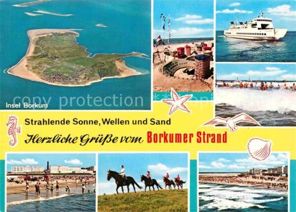 Borkum Fliegeraufnahme Insel Strand Fähre Reit