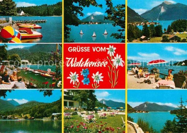 Walchensee Panorama mit Alpenblick Restaurant Terr