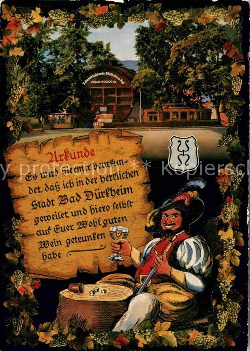 Bad Duerkheim Urkunde Wein Dürkheimer Fass Künstlerka