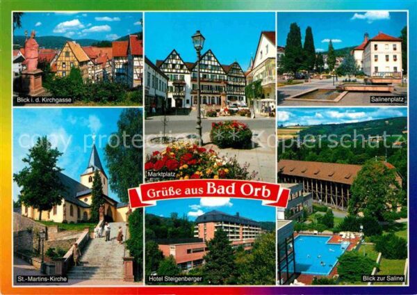 Bad Orb Kirchgasse Fachwerkhäuser Marktplatz Sa
