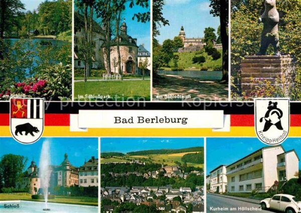 Bad Berleburg Schlossteich Park Schloss Bärenstatue F