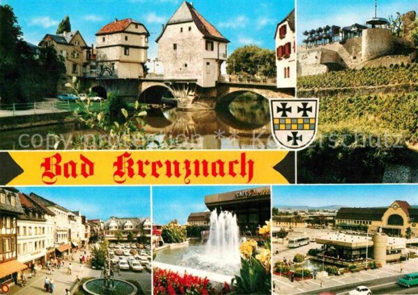 Bad Kreuznach Brückenhäuser Platz Springbrunnen Cafe