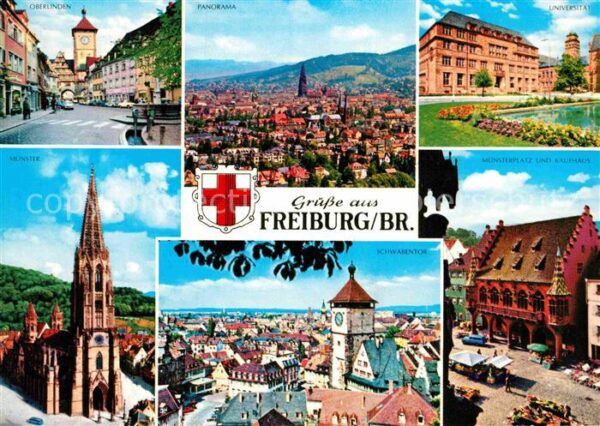 Freiburg Breisgau Oberlinden Münster Stadtpanorama Schwab