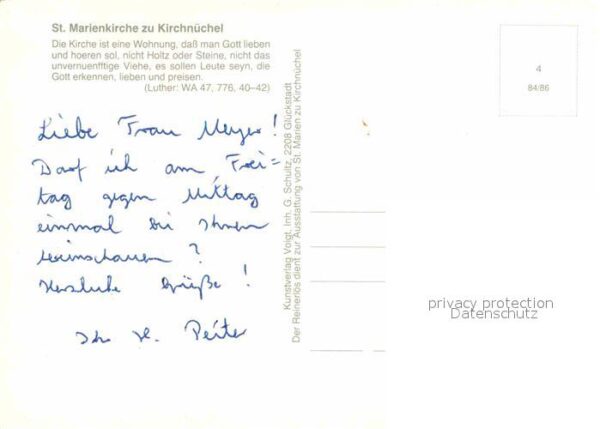 Kirchnuechel St Marienkirche Psalm – Bild 2