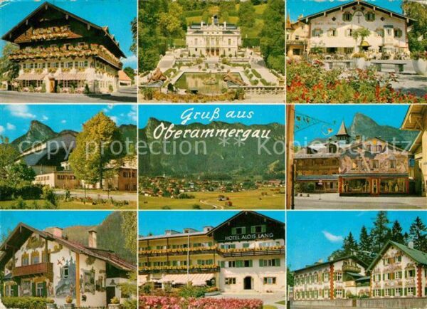 Oberammergau Teilansichten Passionsspielort Hotel Al