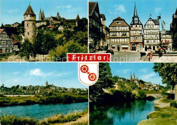 Fritzlar Turm Schloss Marktplatz Brunnen Fachwer