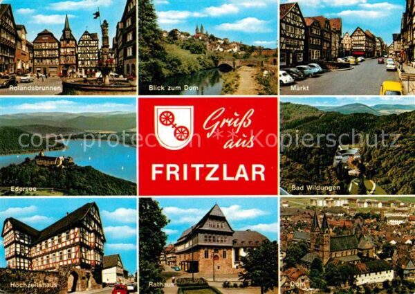 Fritzlar Rolandsbrunnen Dom Markt Fachwerk Hochz