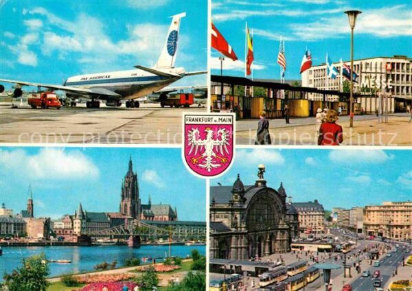 Frankfurt Main Flughafen Passagierflugzeug Messe Fahne