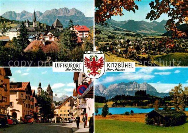 Kitzbuehel Tirol Panorama Luftkurort gegen Wilden Kaiser