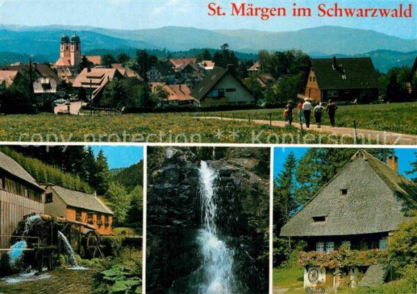 St Maergen Ortsansicht mit Kirche Hexenlochmühle Z