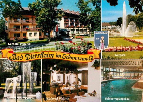 Bad Duerrheim Kurhotel Waldeck Kurpark Fontäne Wasser