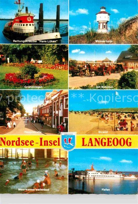 Langeoog Nordseebad Rettungskreuzer Wasserturm Grünanlagen