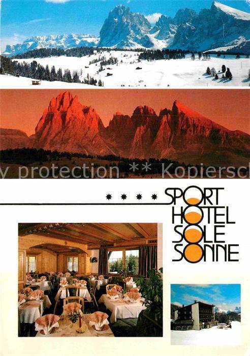 Seiser Alm Dolomiten Sporthotel Sole Sonne Gebirgspanorama D