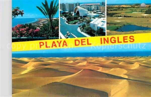 Playa del Ingles Panorama Strand Wüstenlandschaft Fliege