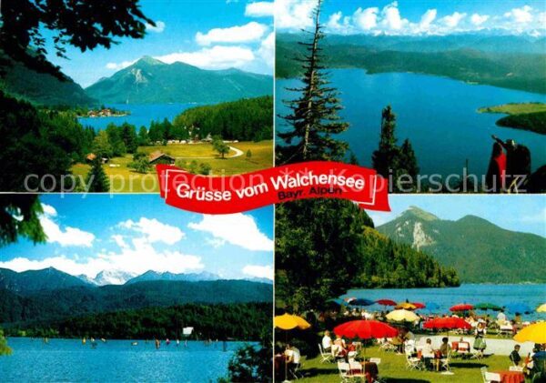 Walchensee Panorama Blick gegen Jochberg Alpen Hub