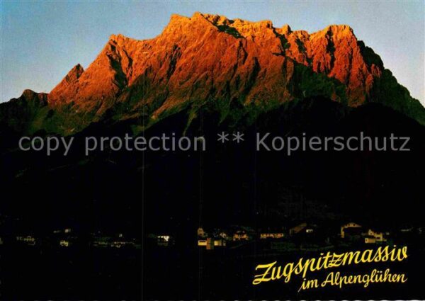 Ehrwald Tirol Zugspitzmassiv Alpenglühen Wettersteing