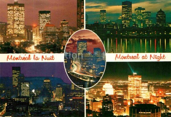 Montreal Quebec Skyline downtown at night