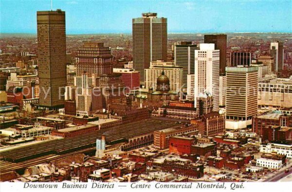 Montreal Quebec Downtown Business District aerial view