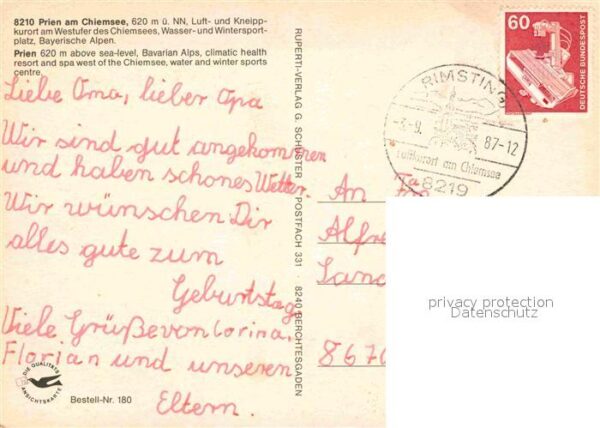 Prien Chiemsee Ortspartie an der Kirche Maibaum – Bild 2