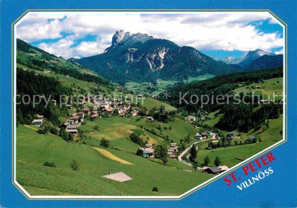 St Peter Villnoess Panorama Villnösstal mit Peitlerkofel A